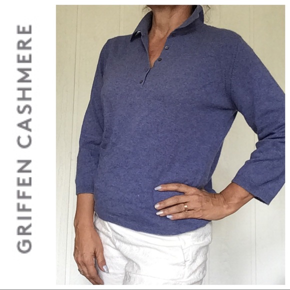 GRIFFEN CASHMERE POLO SWEATER L/XL